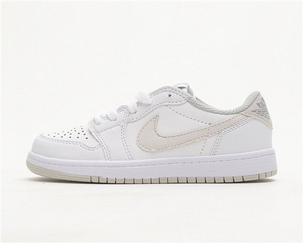 Youth Running Weapon Air Jordan 1 White Low Top Shoes 065
